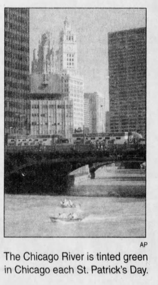 The Chicago River is tinted green